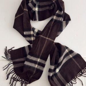 Famous Check Brown Plaid Men's Scarf
